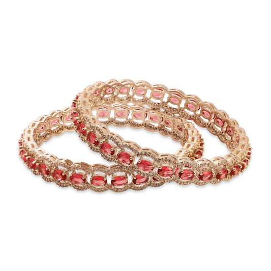 Ruby Diamond Silever Bangles