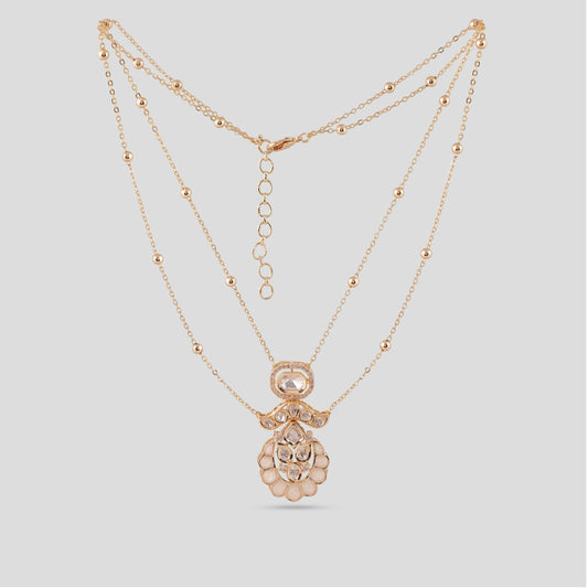 Double String Polki Pendent Set