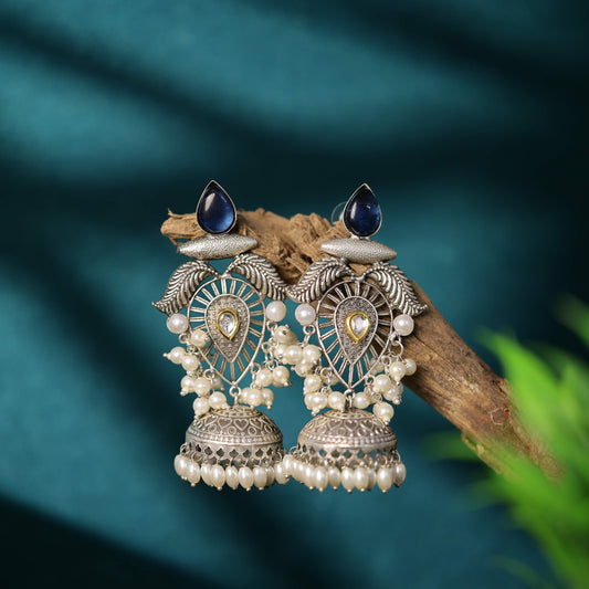 Oxidised Kashmiri Artistry Jhumka