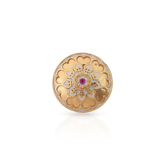 Bold Chakra Design with Ruby Stud Accent
