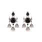Oxidised Jhumki Trio Drop Earrings