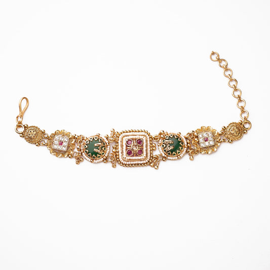 Chakra Duo with Ruby Square Core &amp; 9-Stone Detail