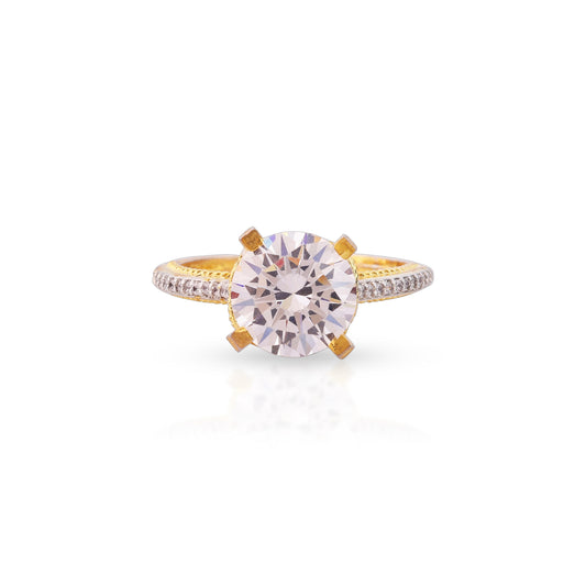 Solitaire Crest on Gold Crown