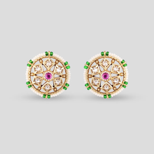 Traditional Polki and Beads Studds