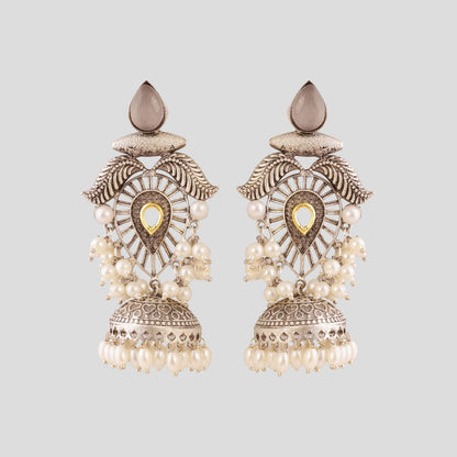 Oxidised Kashmiri Artistry Jhumka