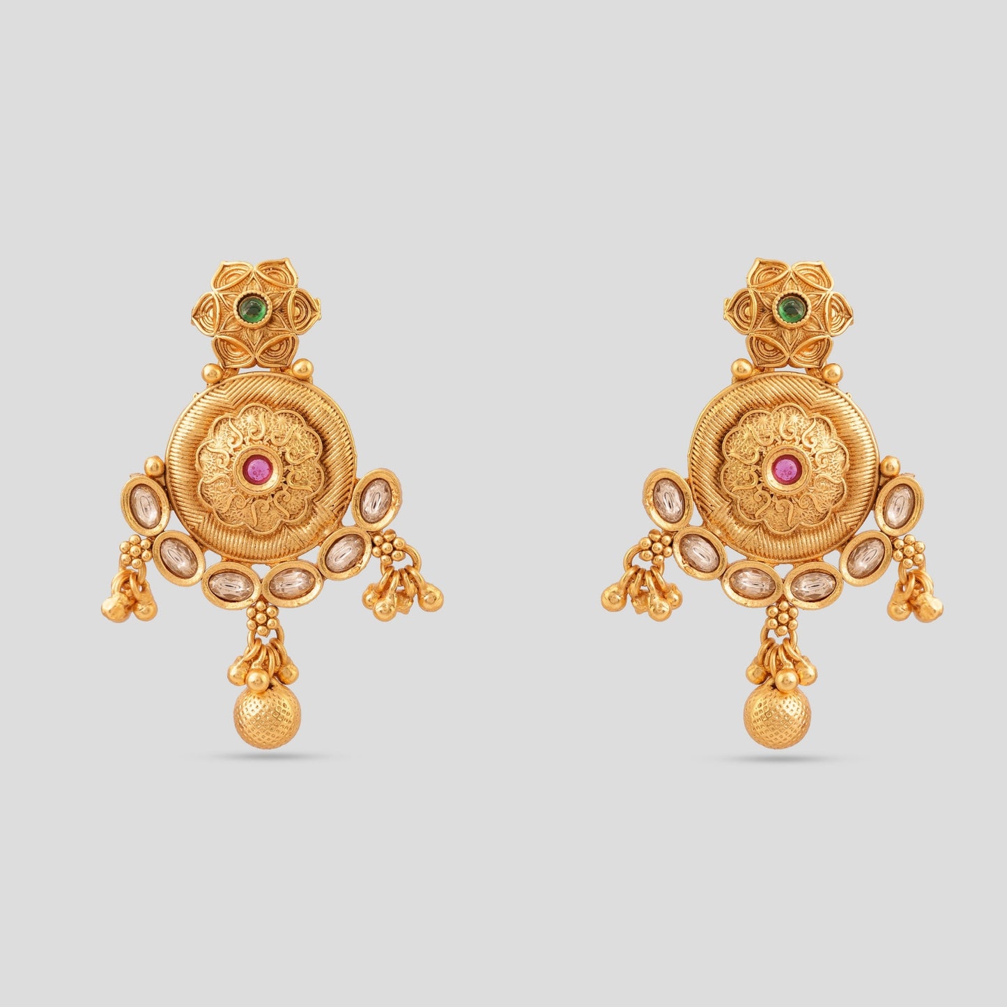 Enamel Polki Heritage Temple Set
