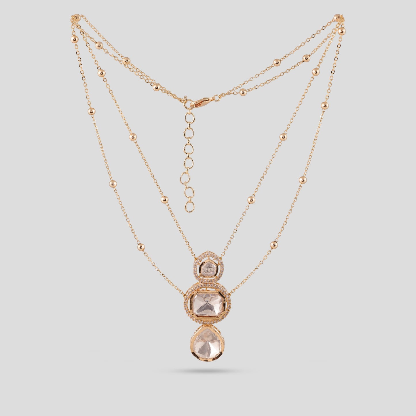 Double String Kundan Pendent Set