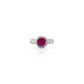 Ruby Crest Ring with Diamond Studded Band