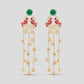 Ruby Bird Motif Kashmiri Drop Earrings