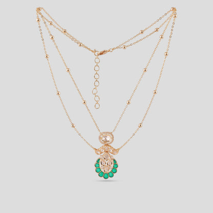Double String Polki Pendent Set