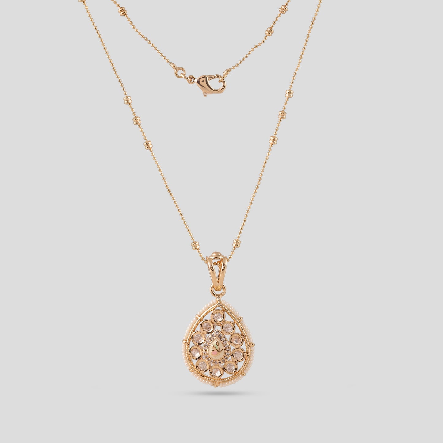 Paisley Polki Pendant Set