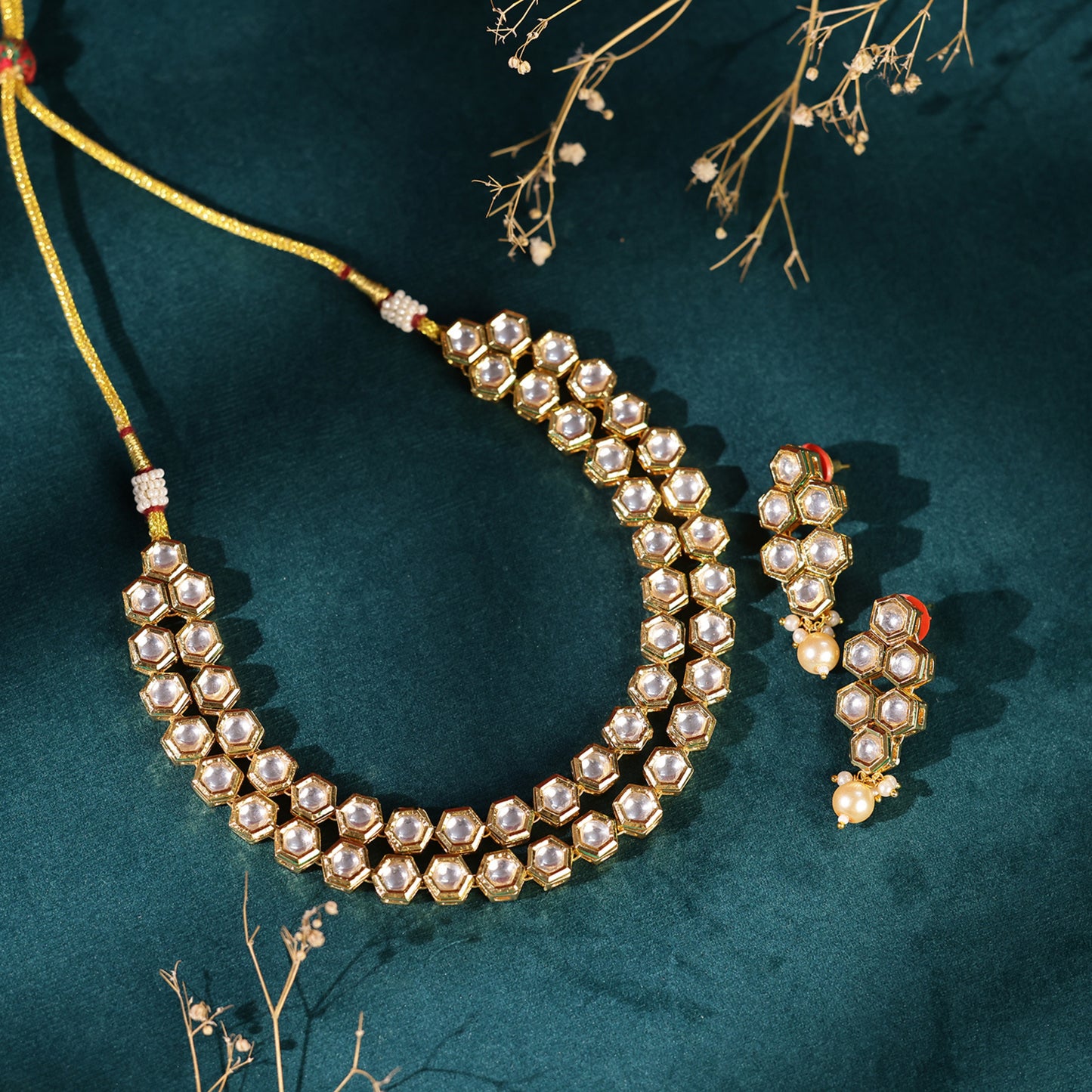 Heritage Kundan Dual String Necklace