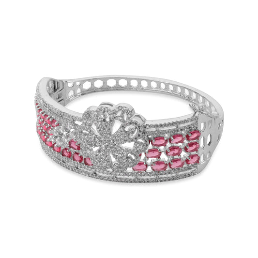 Oversized Flower Brooch with Gem Accents