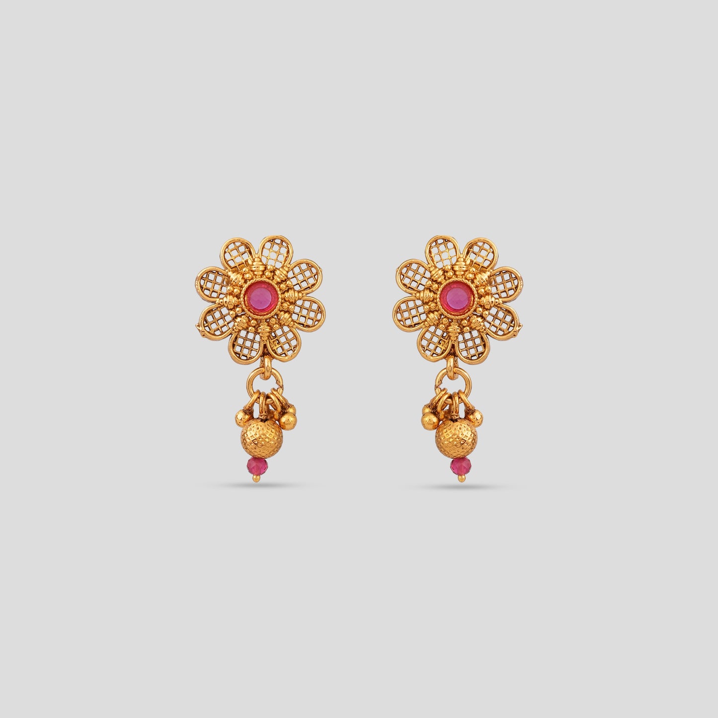 Bridal Bloom Choker in Dull Gold with Beads