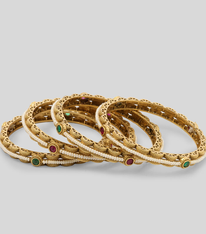 Pearl Rounded Bangle Set