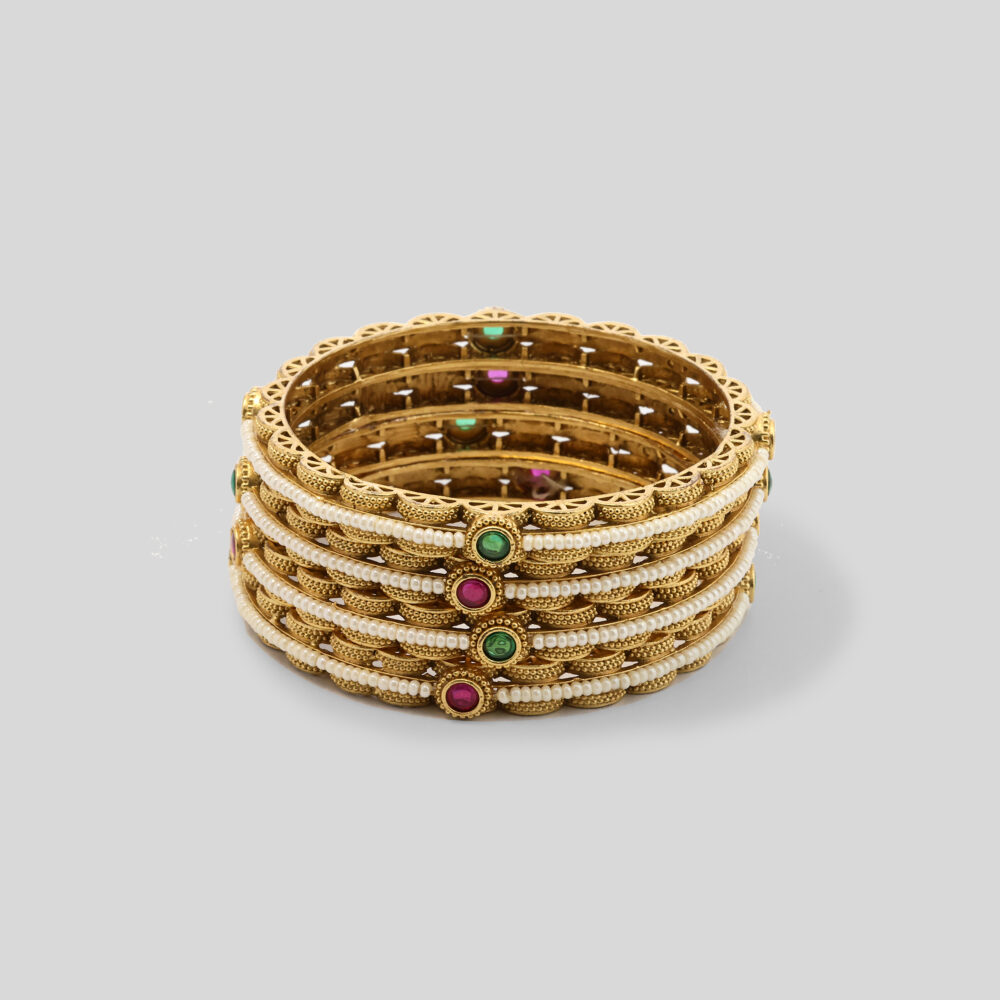 Pearl Rounded Bangle Set - Image 2