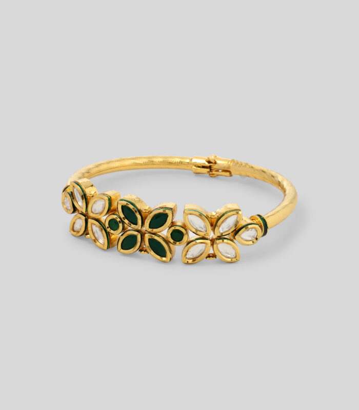 Golden Fluorescence Kundan Bracelet