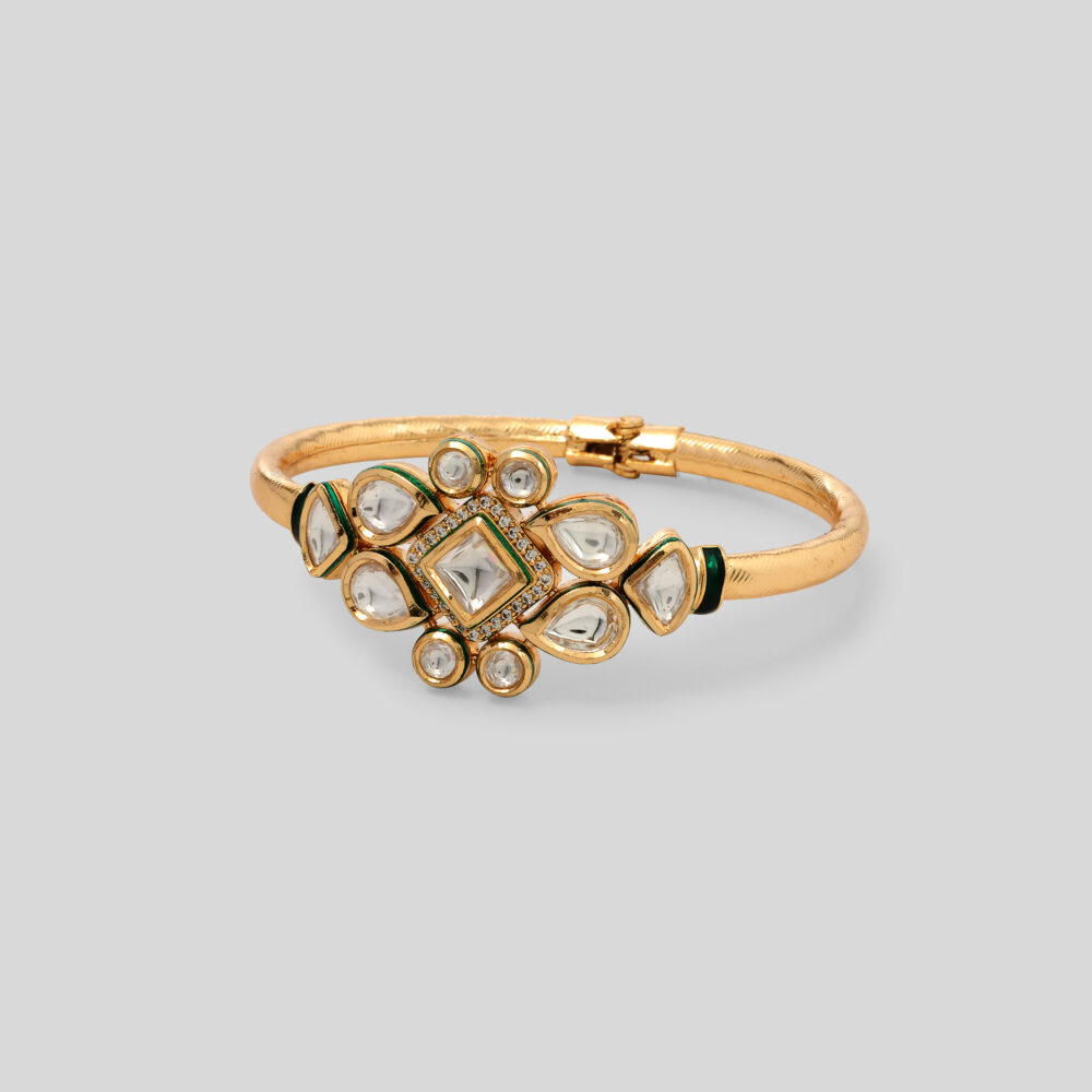 Verdant Petal Kundan Bracelet