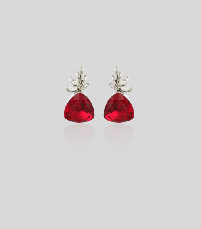 Carmine Cascade Petal Earrings