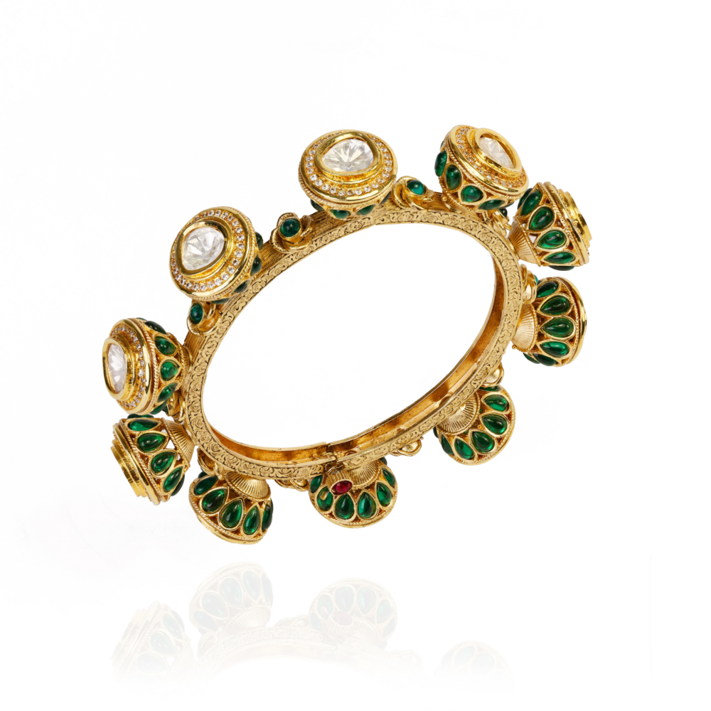 Temple Bloom Kundan Bangle - Image 2