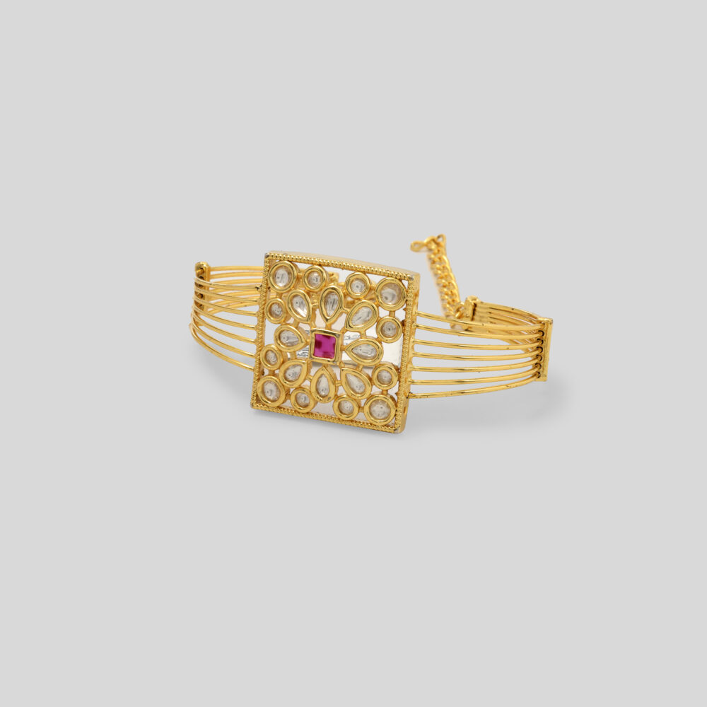 Golden Filigree Kundan Bracelet