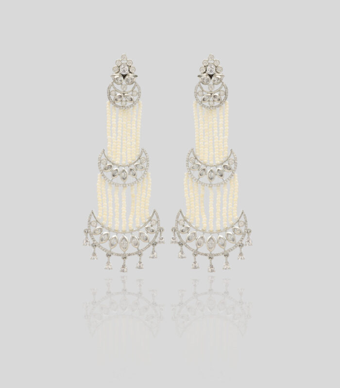 Lunar Cascade Pearl Earrings