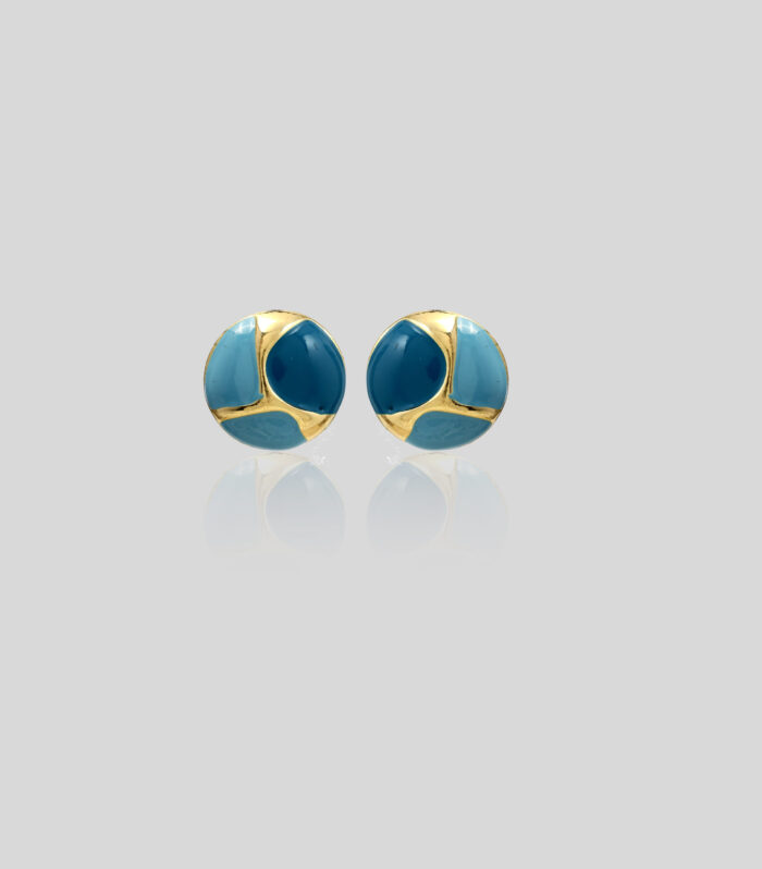 Azure Mosaic Orb Studs