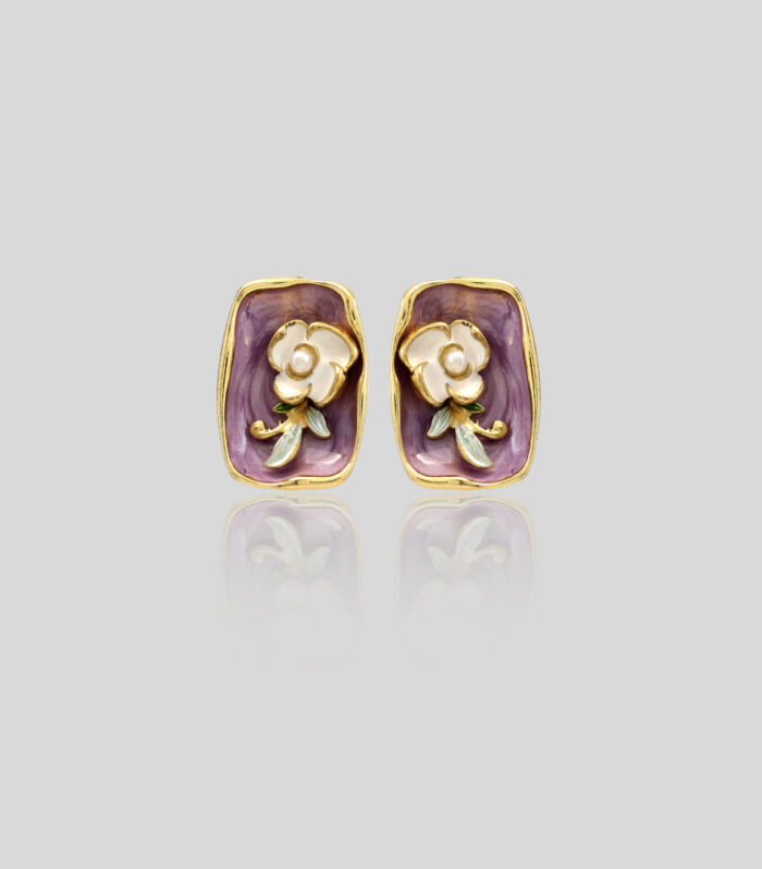 Iris Bloom Enamel Studs