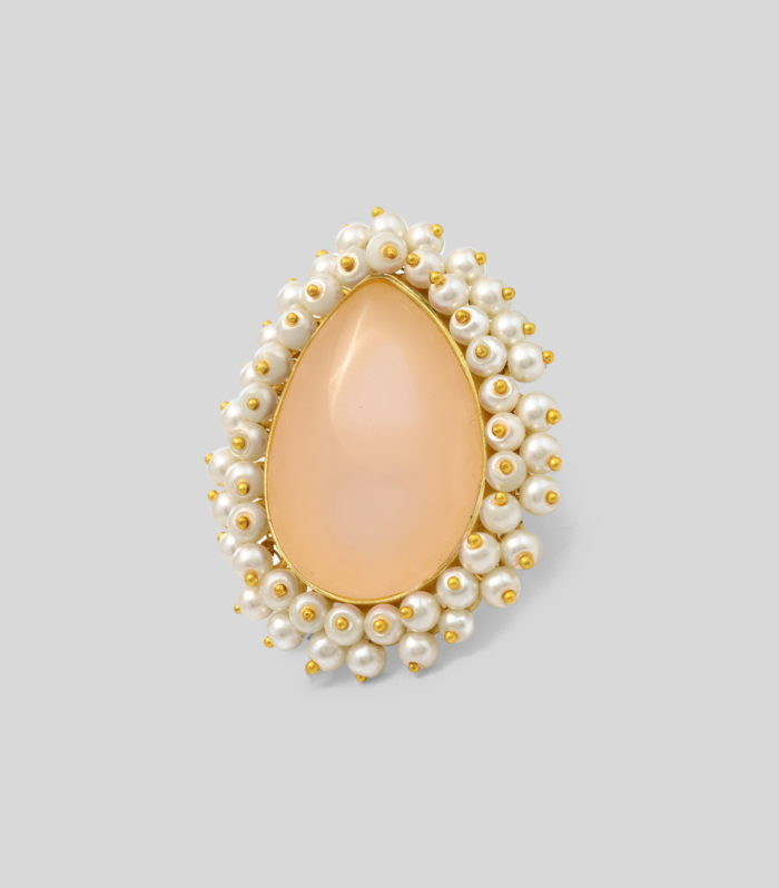 Blush Dewdrop Aura Ring