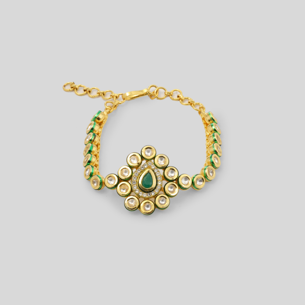 Lush Golden Bloom Kundan Bracelet