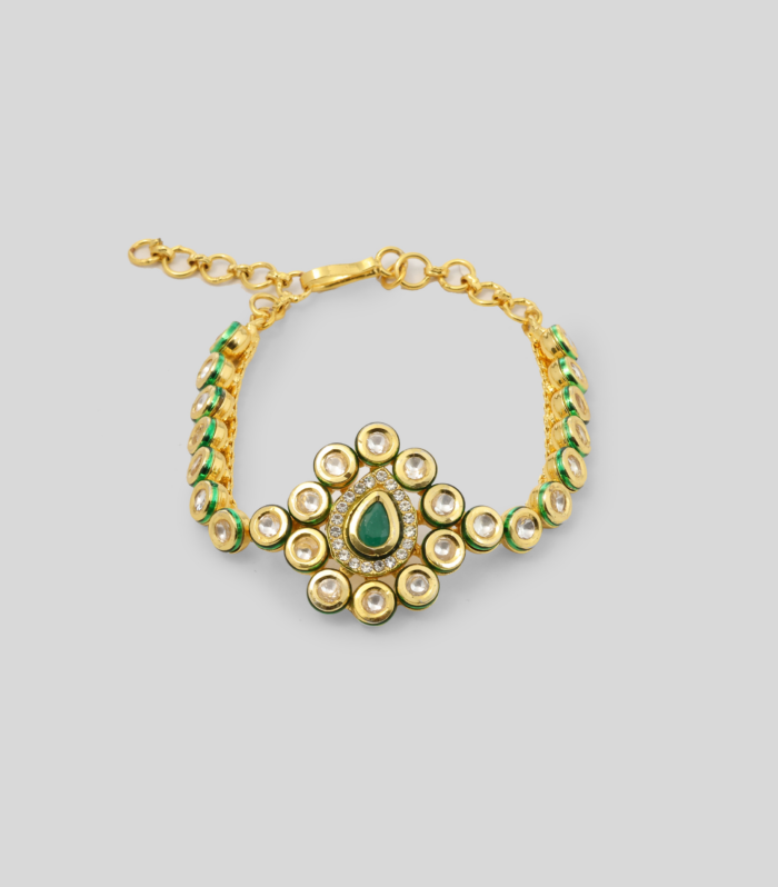 Lush Golden Bloom Kundan Bracelet